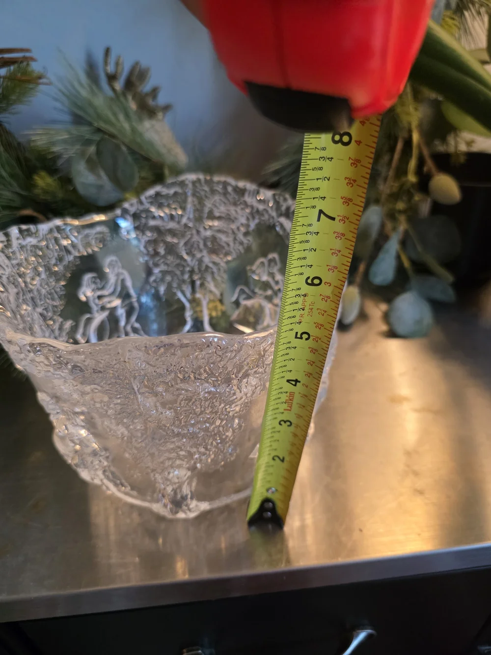 Clear Textured Glass Serving Bowl - Elegant Home Dining Serveware
